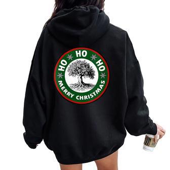Christmas Olive Tree Mediterranean Food Lovers Women Oversized Hoodie Back Print - Thegiftio UK
