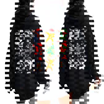 Christmas Squad Santa Dabbing Elf Family Matching Boys Girls Women Oversized Hoodie Back Print - Thegiftio