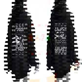 Christmas Tech Support Here To Delete Cookies Xmas Women Women Oversized Hoodie Back Print | Mazezy