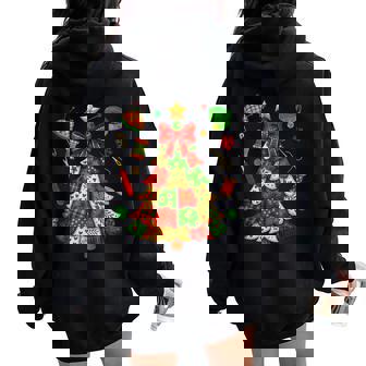 Christmas Tree Patchwork Quilting Quilter Sewing Lover Women Women Oversized Hoodie Back Print | Mazezy