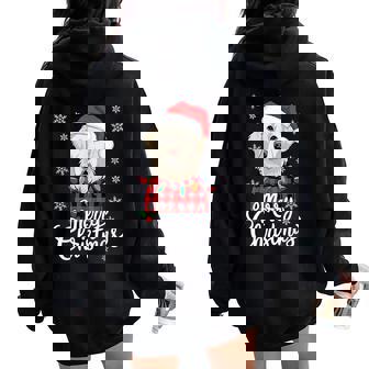 Christmas White English Cream Golden Retriever Mom Dog Puppy Women Women Oversized Hoodie Back Print | Mazezy