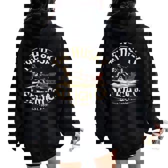 Classic Husky Christmas Dog Lover Retro Style Women Oversized Hoodie Back Print | Seseable CA