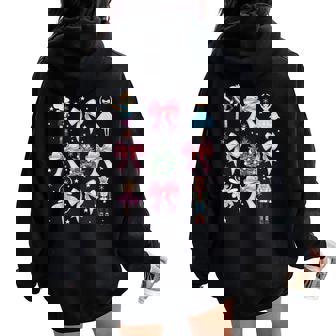 Coquette Bow Christmas Nutcracker Ballet Girls Xmas Women Oversized Hoodie Back Print | Seseable CA