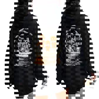 Creepy Gingerbread Cookies Goth Winter Gothic Christmas Snow Women Oversized Hoodie Back Print - Thegiftio