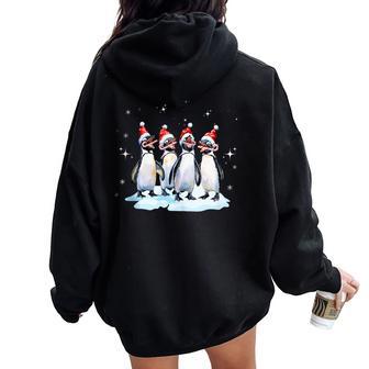 Cute Animal Christmas Holiday Penguin Accessories Girls Women Oversized Hoodie Back Print - Thegiftio