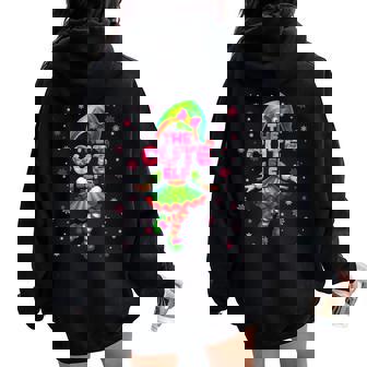 The Cute Elf Pjs Pink Snowflake Christmas Xmas Toddler Girl Women Oversized Hoodie Back Print | Seseable CA