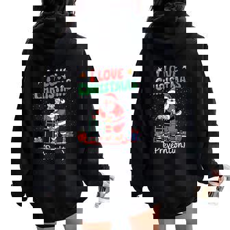 Cute I Love Christmas Prevention Physical Therapy Santa Women Oversized Hoodie Back Print - Thegiftio