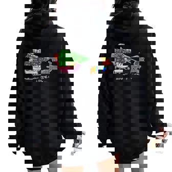 Dachshund Through The Snow Dachshund Dog Mom Christmas Women Oversized Hoodie Back Print | Mazezy