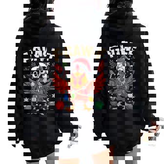 F-Caw-F Chicken Christmas Humor For Festive Animal Lovers Women Oversized Hoodie Back Print | Seseable CA