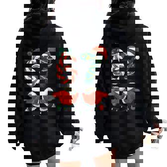 67 Meme Santa Hand Christmas Pajamas & Boys Women Oversized Hoodie Back Print | Mazezy