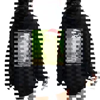 Adorable Cat Owl Meme Meowl Christmas Women Oversized Hoodie Back Print | Seseable FR