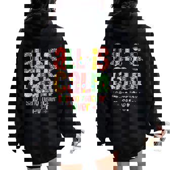 All Is Calm Said No Teacher Christmas Teacher Women Oversized Hoodie Back Print | Mazezy