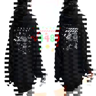 Christmas 6 7 Math Teacher 67 Meme Square Root 4489 Women Oversized Hoodie Back Print | Seseable UK