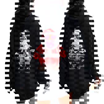 Santa Bubble Gum Pink Sunglasses Christmas Retro Xmas Women Oversized Hoodie Back Print | Seseable CA