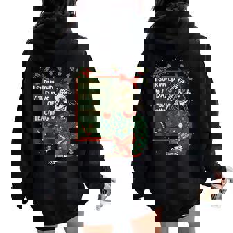 Teacher Christmas Xmas I Survived 67 Days Of Teaching Women Oversized Hoodie Back Print | Seseable CA