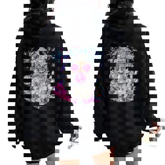 Groovy Glam Santa Bubblegum Christmas Women Oversized Hoodie Back Print | Seseable UK