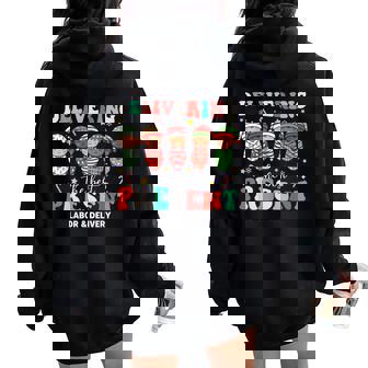 Groovy Labor And Delivery Nurse Christmas Delivering Nurse Women Oversized Hoodie Back Print | Seseable CA