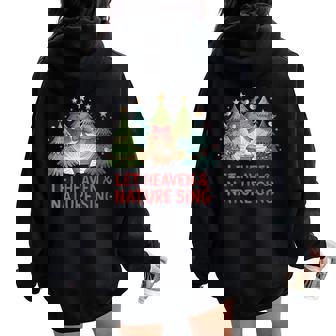 Let Heaven And Nature Sing Faith Christmas Nativity Family Women Oversized Hoodie Back Print | Seseable CA
