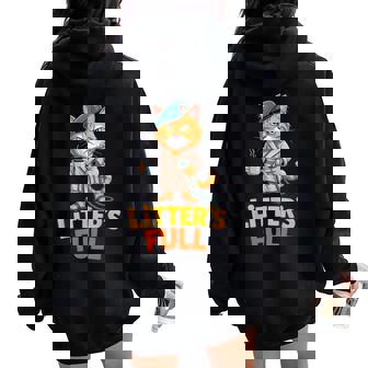 Litter’S Full Cat Lovers Christmas Xmas Coffee Humor Women Oversized Hoodie Back Print | Mazezy