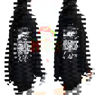 Mama Claus Christmas Lights Pajama Family Matching Women Oversized Hoodie Back Print - Thegiftio