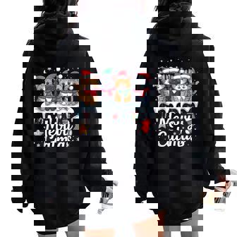 Meowy Catmas Cat Christmas Tree Xmas Boys Girls Cat Women Oversized Hoodie Back Print | Seseable FR