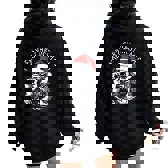 Merry Christmas Christian Jesus Pajamas Pjs Xmas Women Women Oversized Hoodie Back Print - Thegiftio