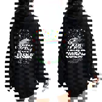 Merry Cruisemas Cruise Christmas Lights Nautical Women Oversized Hoodie Back Print | Seseable CA