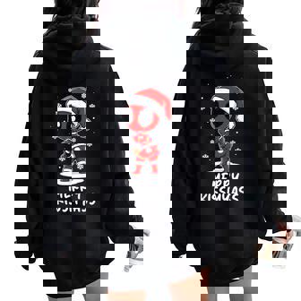 Merry Kissmyass Christmas Lights Santa Hat Women Women Oversized Hoodie Back Print | Seseable CA