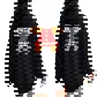 Mom Gingerbread Man Costume Matching Christmas Women Oversized Hoodie Back Print | Seseable FR