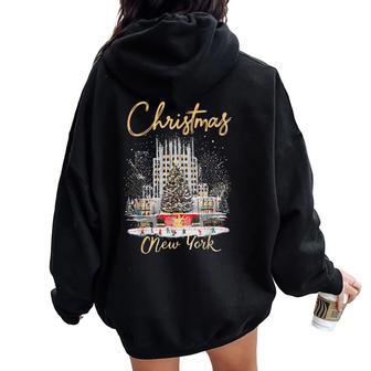 New York Ny Christmas Girl Trip Matching Women Oversized Hoodie Back Print - Thegiftio UK