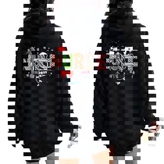 Nurse Christmas Crew Nurses Group Xmas Holiday Pajama Women Oversized Hoodie Back Print | Seseable UK