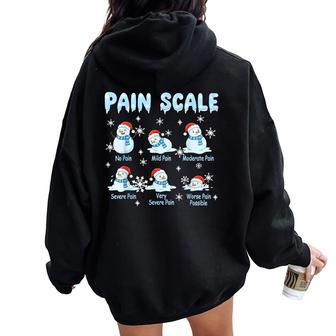 Pain Scale Snowman Nurse Medical Christmas Christmas Women Oversized Hoodie Back Print - Thegiftio UK
