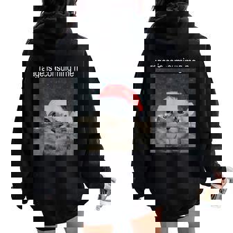 Rage Consumes Me Christmas Cat Meme Men Women Oversized Hoodie Back Print - Seseable