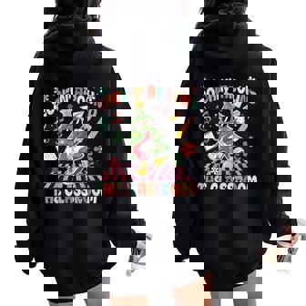 Rockin Around The Classroom Christmas Tree Teacher Women Oversized Hoodie Back Print - Thegiftio