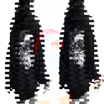 Santa Claus Face Retro Sunglasses Cool Christmas Women Women Oversized Hoodie Back Print - Thegiftio