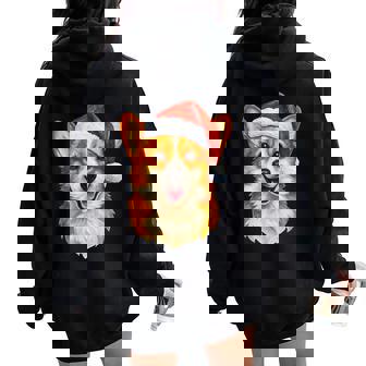 Santa Pembroke Welsh Corgi Christmas Welsh Corgi Dog Mom Women Oversized Hoodie Back Print - Seseable