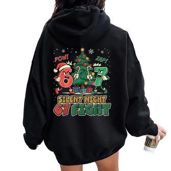 Silent Night 67 Fight Christmas Women Women Oversized Hoodie Back Print - Thegiftio UK
