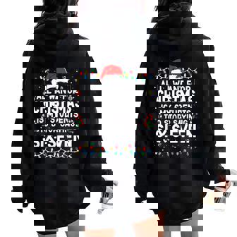 Students Saying 6-7 67 Six Seven Meme Teacher Christmas Women Oversized Hoodie Back Print | Mazezy