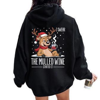 I Swear The Mulled Wine Started It – Christmas Women Oversized Hoodie Back Print - Thegiftio UK