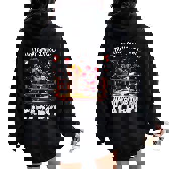 Wait Your Turn Fat Boy – Thanksgiving Turkey Christmas Battl Women Oversized Hoodie Back Print - Thegiftio