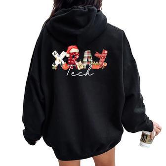Xray Tech Christmas Bow Rad Tech Radiology Women Women Oversized Hoodie Back Print - Thegiftio UK