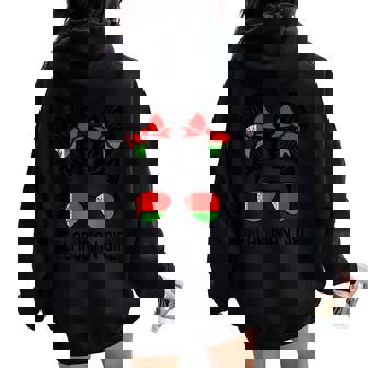 Belarusian Girl Messy Hair Belarus Pride Kids Women Oversized Hoodie Back Print | Mazezy