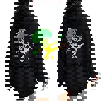 Brocco Lee Broccoli Martial Arts Veggie Women Oversized Hoodie Back Print | Mazezy