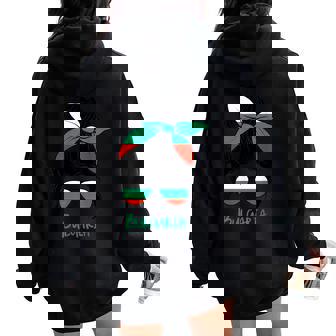 Bulgaria Girl Bulgarian Girl Bulgaria Woman Flag Women Oversized Hoodie Back Print | Mazezy