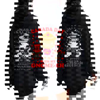 Canada Day Flag With My Gnomies Boys Girls Kids Women Oversized Hoodie Back Print | Mazezy