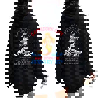 Capricorn Girl Was Born On January 15th Happy Birthday To Me Women Oversized Hoodie Back Print | Mazezy