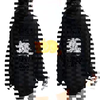 My Cat Sleeps Through Baseball Games Humor Cats Women Oversized Hoodie Back Print | Mazezy