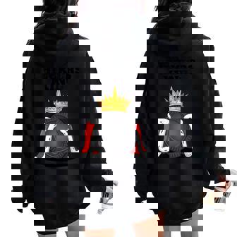 Checkers King Tabletop Board Game Crown Board Gamer Women Oversized Hoodie Back Print | Mazezy