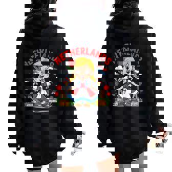 Cute Dutch Girl In Traditional Dress For Kids Tank Top Women Oversized Hoodie Back Print | Mazezy