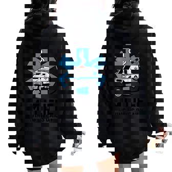 EMT Life Saving Lives Daily Medic Women Oversized Hoodie Back Print | Mazezy